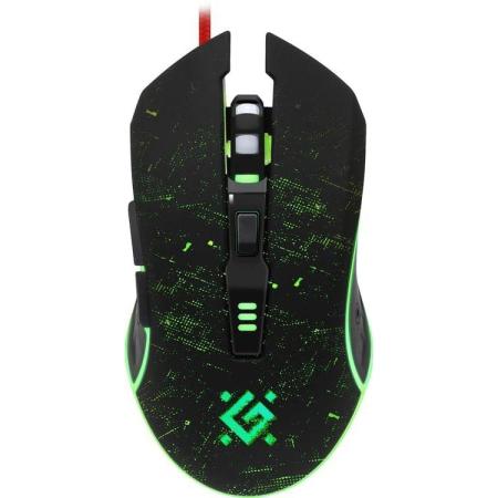 Мышь проводная Defender Draglen GM-907, игровая, оптическая, USB, 7200dpi, черный [52907]