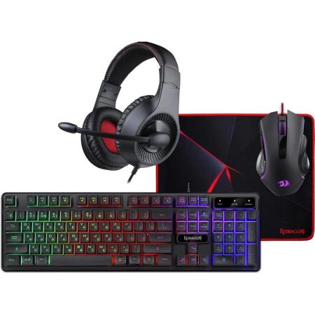 Комплект (клавиатура+мышь) Redragon S137, USB, проводной, черный [72335]