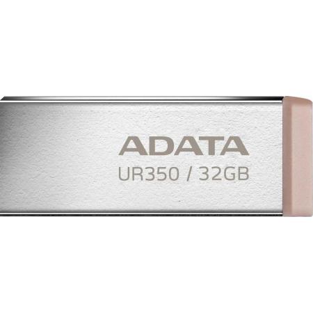 Флешка USB A-Data UR350 32ГБ, USB3.2, серебристый и коричневый [ur350-32g-rsr/bg]