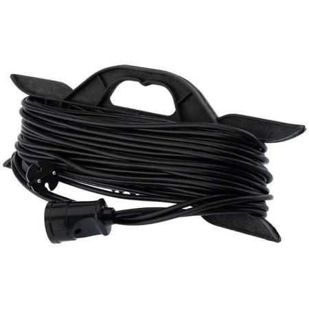 Удлинитель силовой PROCONNECT ПВС, розеток 1шт, 2x0.75 кв.мм, 6A, 30м, ПВС, рамка пластиковая, черный [11-7103]