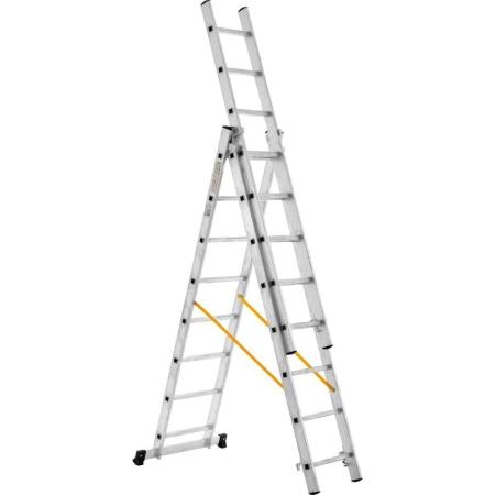Inforce профессиональная трехсекционная лестница 3x8 шириной 480мм ЛП-03-18