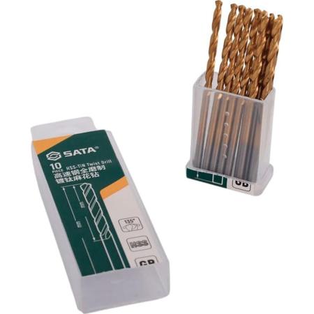 Sata Сверло из быстрорежущей стали с титановым напылением, 6,8 мм, 10 шт 52168A