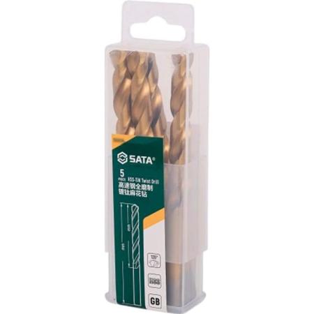 Sata Сверло из быстрорежущей стали с титановым напылением, 9,0 мм, 5 шт 52190A