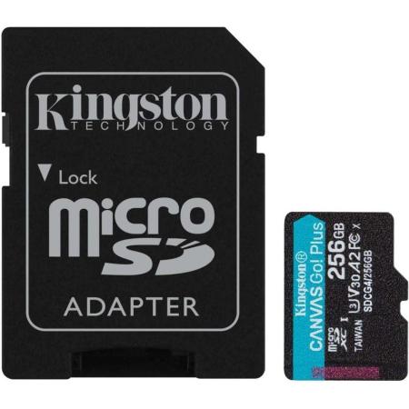 Флеш карта microSDXC 256GB Kingston SDCG4/256GB Canvas Go! Plus A2 + adapter