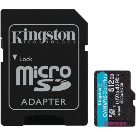 Флеш карта microSDXC 512GB Kingston SDCG4/512GB Canvas Go! Plus V10 A2 + adapter