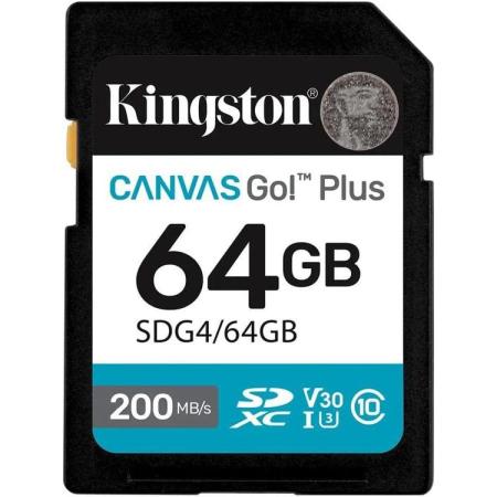 Флеш карта SDXC 64GB Kingston SDG4/64GB Canvas Go! Plus V30 w/o adapter