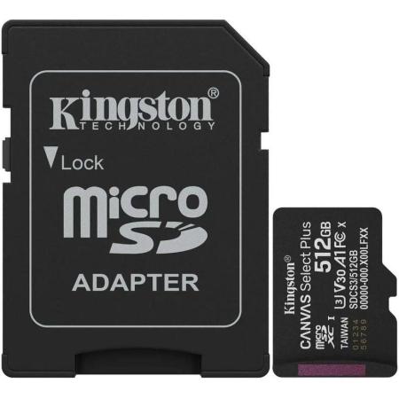 Флеш карта microSDXC 512GB Kingston SDCS3/512GB Canvas Select Plus V30 A1 + adapter