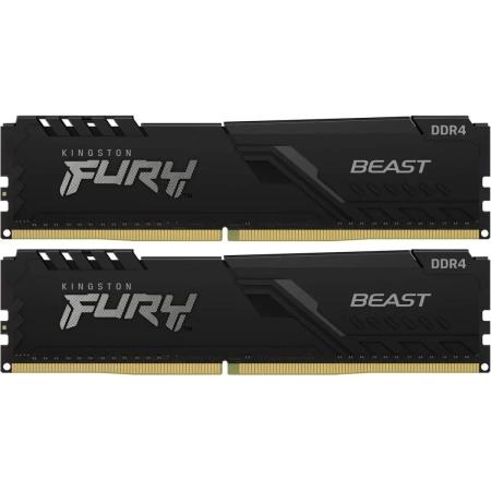 Оперативная память Kingston Fury Beast Black KF432C16BB1K2/32WP DDR4 -  2x 16ГБ 3200МГц, DIMM,  Ret