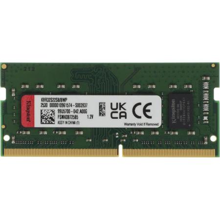 Оперативная память Kingston KVR32S22S8/8WP DDR4 -  1x 8ГБ 3200МГц, для ноутбуков (SO-DIMM),  Ret