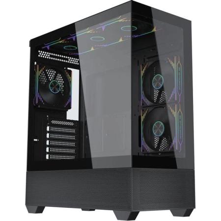 Корпус ATX Accord ACC-EL1B TG, Midi-Tower, без БП,  черный