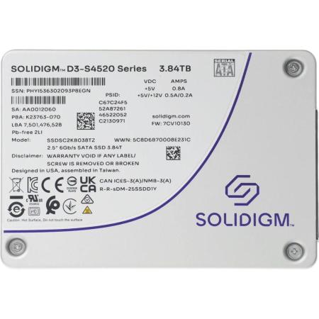 SSD накопитель Intel D3-S4520 SSDSC2KB038TZ1Z 3.8ТБ, 2.5", SATA III,  SATA