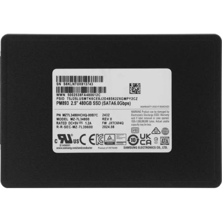 SSD накопитель Samsung PM893 MZ7L3480HCHQ-00B7C 480ГБ, 2.5", SATA III,  SATA,  oem