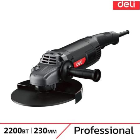 DELI Профессиональная угловая шлифмашина (болгарка) DE-JM230-1E (2200Вт, диск 230мм, 6400 об/мин, Ultra Motor) 142597