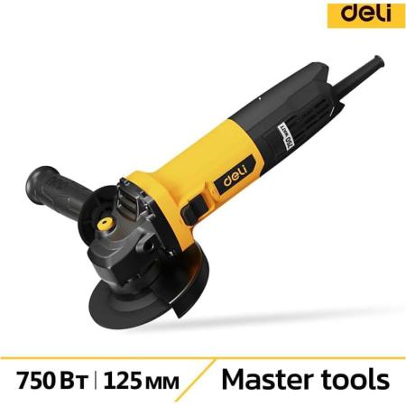 DELI Угловая шлифмашина сетевая DL-JM125-E2 (750Вт, 125мм, 12000об/мин, картон) 166255