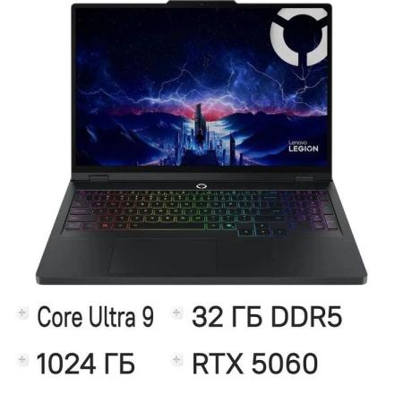 Ноутбук Lenovo Legion Pro 5 16IAX10 Core Ultra 9 275HX 32Gb SSD1Tb NVIDIA GeForce RTX 5060 8Gb 16" OLED WQXGA (2560x1600) без ОС black WiFi BT Cam (83F30010RK)