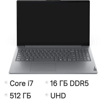 Ноутбук Lenovo V15 G5 IRL Core i7 13620H 16Gb SSD512Gb Intel UHD Graphics 15.6" TN FHD (1920x1080) без ОС grey WiFi BT Cam (83HF00EMIG)