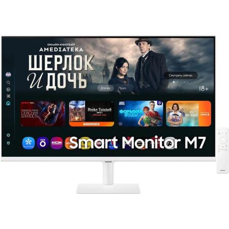 Монитор Samsung 32" M7 S32FM703UIXCI белый VA LED 16:9 HDMI M/M матовая 3000:1 300cd 178гр/178гр 3840x2160 60Hz 4K USB 6.8кг