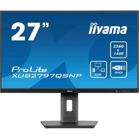 27" Монитор Iiyama ProLite XUB2797QSNP-B1,  2560x1440,  IPS,  100Гц,  1хHDMI,  1хDP,  черный