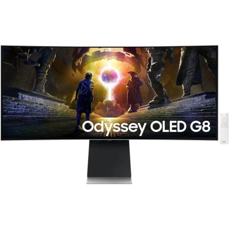 Монитор Samsung 34" Odyssey OLED G8 S34DG852SMXUE серебристый OLED LED 21:9 M/M полуматовая HAS 250cd 178гр/178гр 3440x1440 175Hz DP UW USB 7.5кг