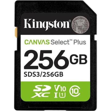 Карта памяти SDXC UHS-I U1 Kingston Canvas Select Plus 256 ГБ, 150 МБ/с, Class 10, SDS3/256GB,  1 шт., без адаптера