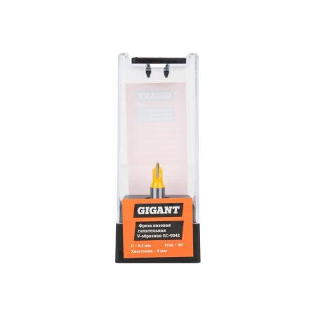 Gigant Фреза пазовая галтельная V-образная D6.3мм ?90 хвостовик 8мм GC-0042
