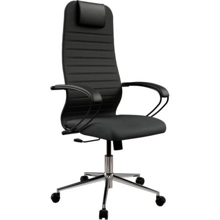 Кресло МЕТТА SU-B-10, сетка, до 150кг, топ-ган, фиксированные подлокотники,  черный