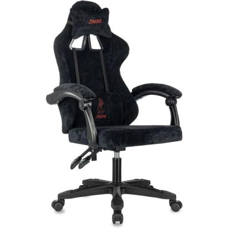 Кресло игровое ZOMBIE Apocalypse, ткань, до 120кг, шарнирные подлокотники,  черный