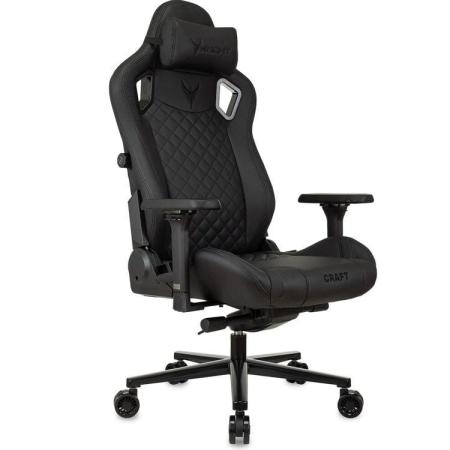 Кресло игровое KNIGHT Craft, экокожа, до 150кг, регулируемые 4D подлокотники,  черный