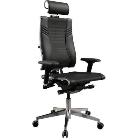 Кресло руководителя МЕТТА Yoga 4DT B2-15D - YM93+Infinity+carbon, сетка/кожа, до 120кг, мультиблок, регулируемые 4D подлокотники,  черный