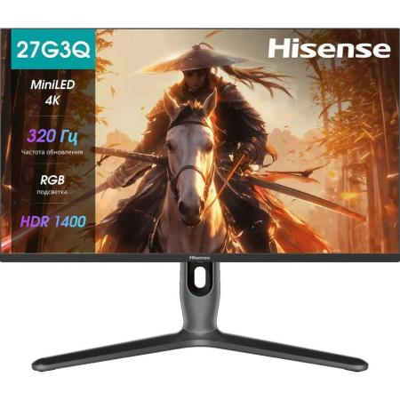 Монитор Hisense/ 27"/3840x2160, IPS/MiniLED, Local Dimming 1152 zone, 16:9, матовый, 160Hz(UHD)<-> 320Hz(FHD), время отклика 1мс, 350кд/м2, 1000:1,DisplayPort, HDMI*2, Type-C, USB HUB 3, черный, 2025