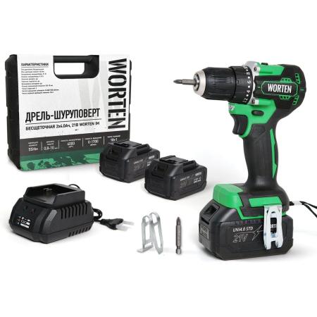 WORTEN Дрель-шуруповерт бесщеточная 2x4.0Ач, 21В IM КА-90000575