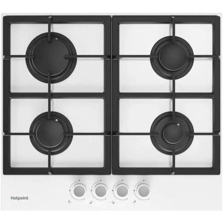 Газовая варочная панель HOTPOINT HG 61F/WH,  4 конфорки,  закаленное стекло,  белый