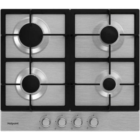 Газовая варочная панель HOTPOINT HGMT 641 IX,  4 конфорки,  нержавеющая сталь,  серый