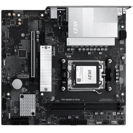 Материнская плата MSI PRO B850M-B GEN4 Socket AM5 AMD B850 2xDDR5 mATX AC`97 8ch(7.1) 2.5Gg RAID+HDMI+DP