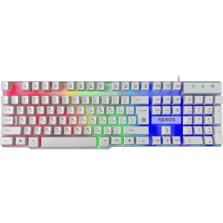 Defender Игровая клавиатура проводная Neros GK-147 RU,белый,радуж.,104 кн,FN,1.8м