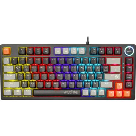 Defender Механическая клавиатура Wildfire GK-213 RU,чер/сер,82кн,TNT розов,1.5м