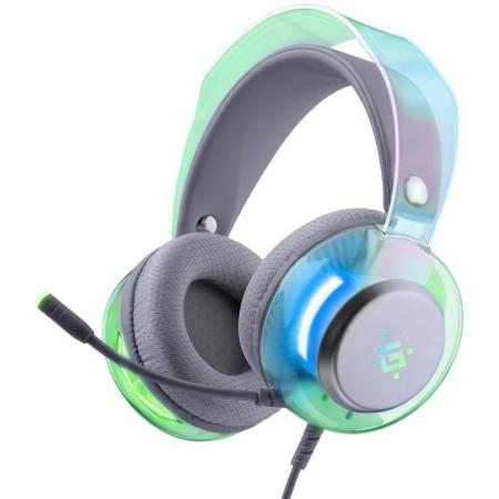 Defender Игровая гарнитура Glitch белый, RGB, провод 2 м.