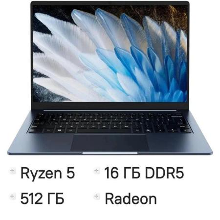 Ноутбук CHUWI Corebook Air 14", IPS, AMD Ryzen 5 6600H 3.3ГГц, 6-ядерный, 16ГБ 512ГБ SSD,  AMD Radeon Graphics, Windows 11 Pro, синий [cwi652-561n5n1hdmrh]