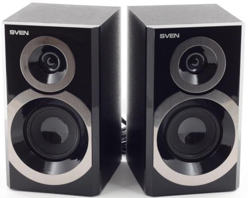 Колонки Sven SPS-619  2х10Вт  2х полосные черные  выход на наушники