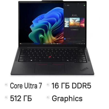 Ноутбук Lenovo ThinkPad T14s G6 Core Ultra 7 255U 16Gb SSD512Gb Intel Graphics 14" IPS WUXGA (1920x1200) Windows 11 Pro black WiFi BT Cam (21R1002TUS)