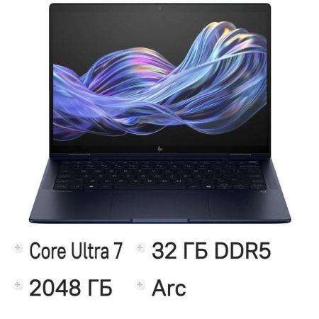 Ноутбук HP EliteBook X Flip G1i Core Ultra 7 258V 32Gb SSD2Tb Intel Arc 140V 14" IPS Touch WUXGA (1920x1200) Windows 11 Pro 64 dk.blue WiFi BT Cam (CW0V3ET)