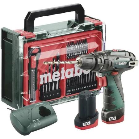 Дрель-шуруповерт METABO PowerMaxx SB Basic, 2Ач,  с двумя аккумуляторами [600385710]