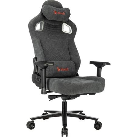 Кресло игровое A4TECH Bloody GC-660, искусственная замша, до 150кг, мультиблок, регулируемые 4D подлокотники,  серый