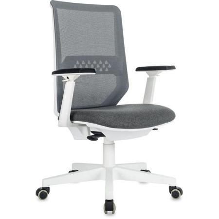 Кресло Бюрократ MC-W611N, сетка/ткань, до 120кг, синхромеханизм, регулируемые 3D подлокотники,  серый