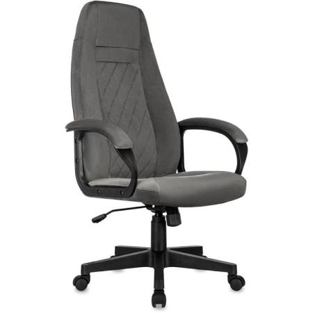 Кресло руководителя Бюрократ CH-730, ткань, до 120кг, топ-ган, фиксированные подлокотники,  темно-серый