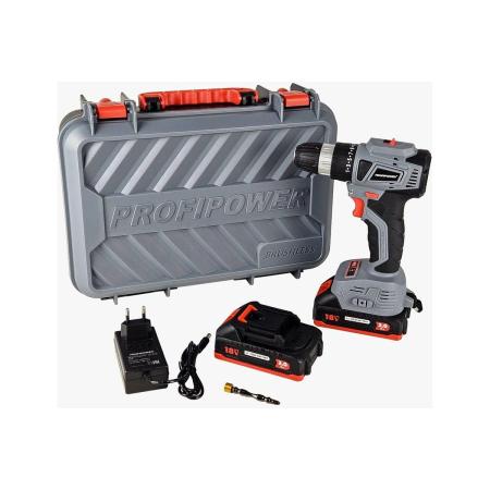 Profipower Аккумуляторный бесщеточный шуруповерт MKBL-18BT (18В,Li-ion-2шт, 2,0Ач, 0,8-10мм,40нм,магнитная бита, З/У, в кейсе) E0146
