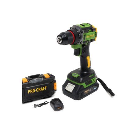 PROCRAFT Шуруповерт аккумуляторный 20В 45Нм (АКБ 1.5Ач+ЗУ+Кейс) PA18LiPro