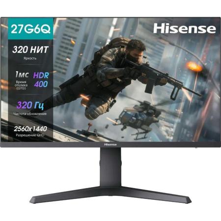 27" Монитор Hisense 27G6Q PRO,  2560x1440,  IPS,  320Гц,  2хHDMI,  1хDP,  черный