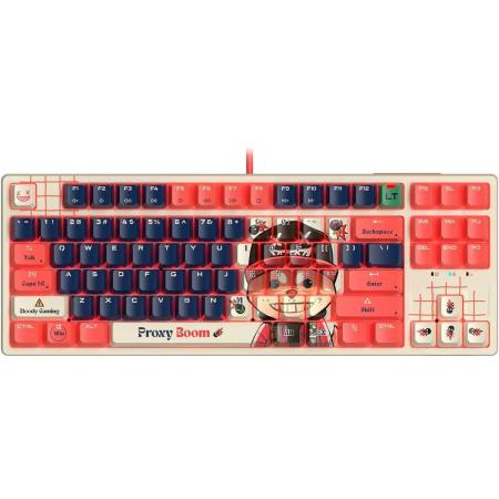 Клавиатура A4TECH Bloody AT87 Proxy Boom, USB, оптомеханическая,  бежевый/красный