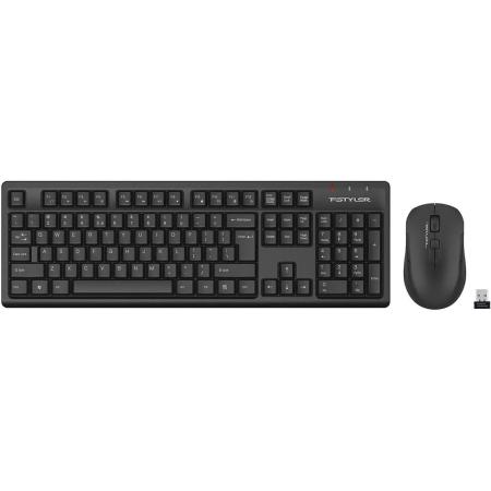 Комплект (клавиатура+мышь) A4TECH Fstyler FG1200, USB, беспроводной, черный